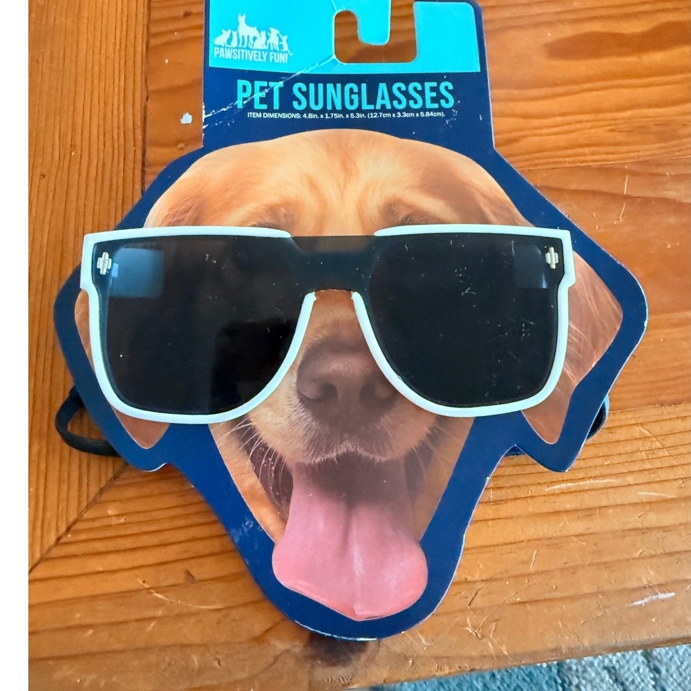 Pawsitively Fun White Square Pet Sunglasses with Adjustable Strap NEW